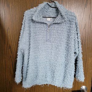 Skye's The Limit Women's Blue Eyelash Knit Sweater Turtleneck Pullover Large